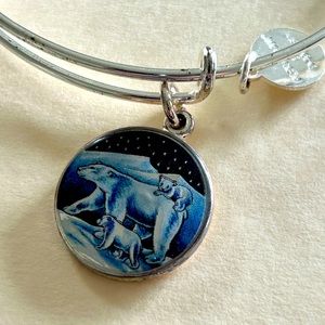 Alex and Ani Shiny Polar Bears Charm Bracelet